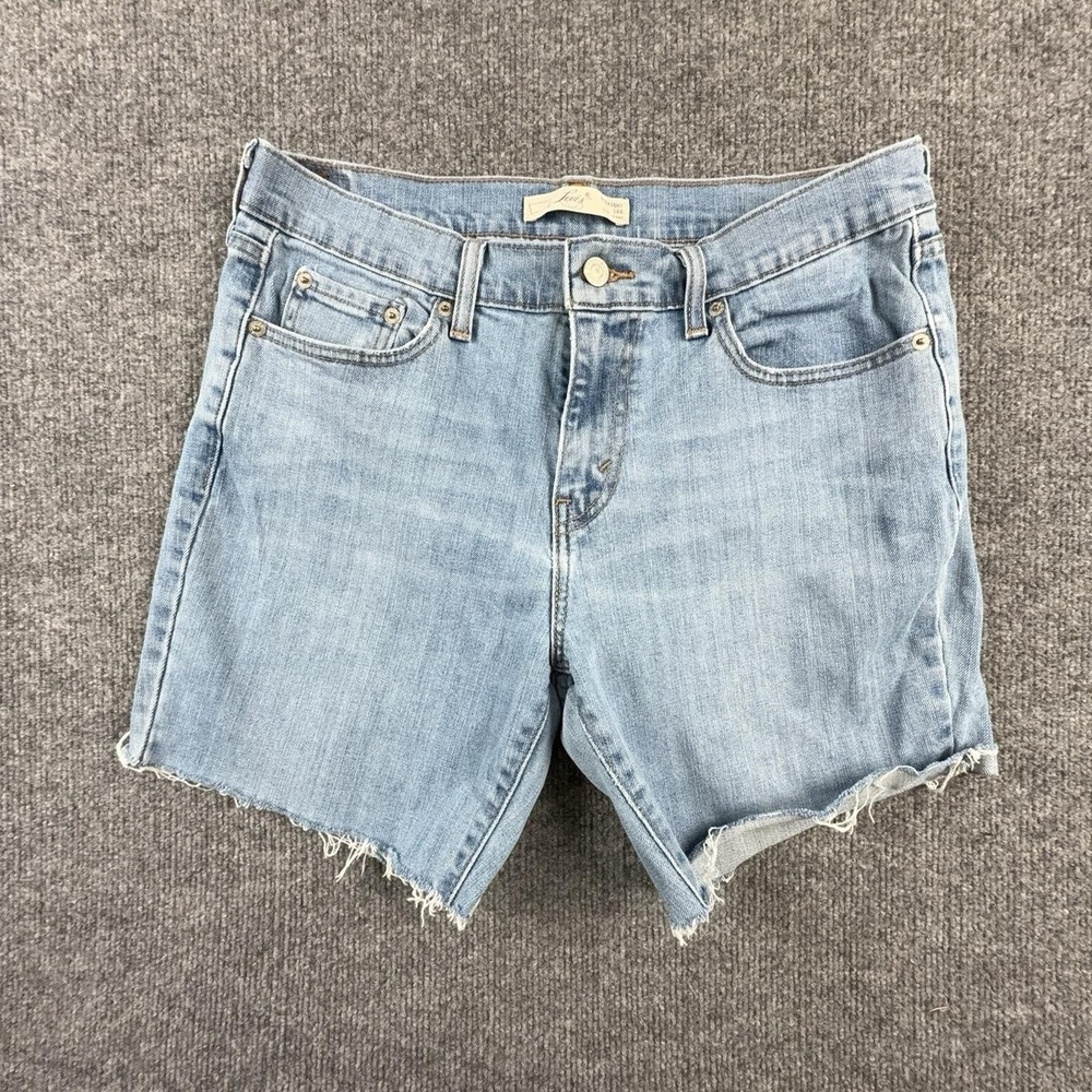 Levis 508 Shorts Womens 10 Blue Denim Stretch Cutoff Straight Leg Casual Summer